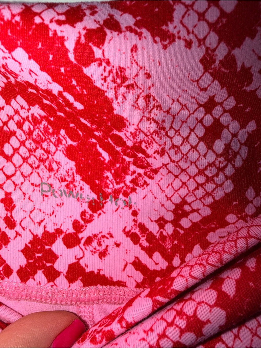 Fabletics Women’s Pink and Red Snake-Print High-Waist Leggings, Size L - Picture 8 of 8